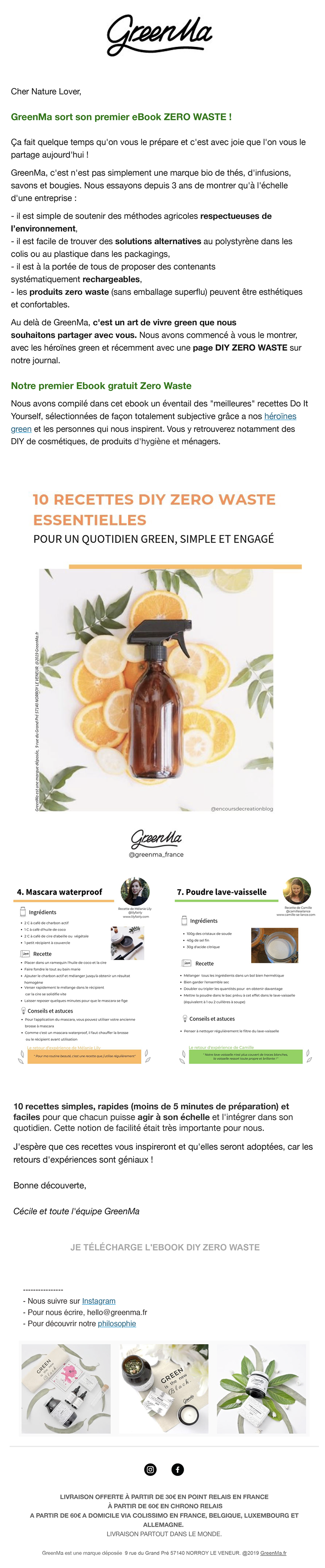 sequence onboarding de GreenMa email de bienvenue